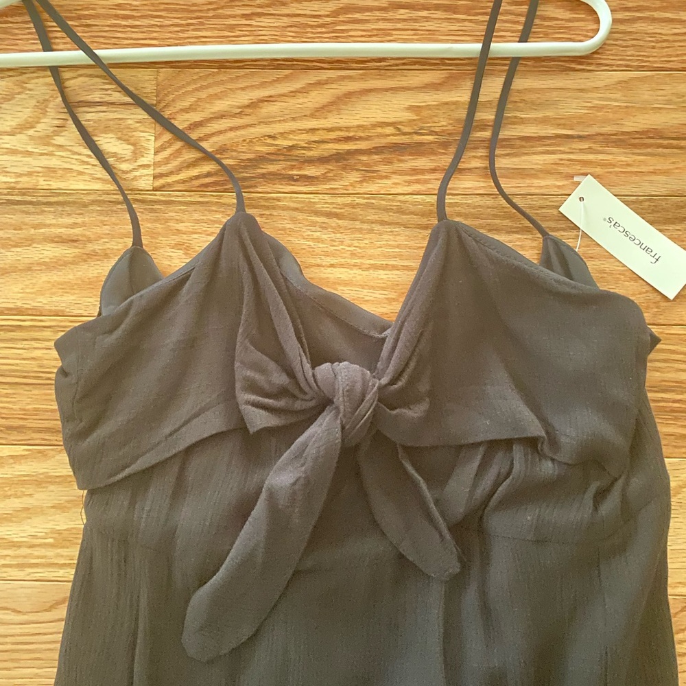 Black tie front wide leg jumper